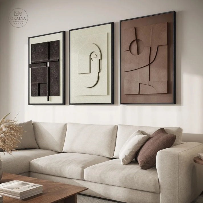 Pack 3 Tableaux Abstrait 3D