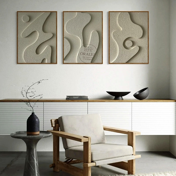 Pack 3 Tableaux Abstrait 3D